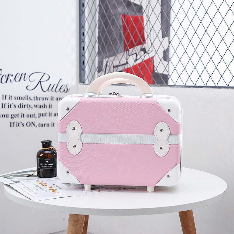 retro suitcase short travel suitcase cute lady