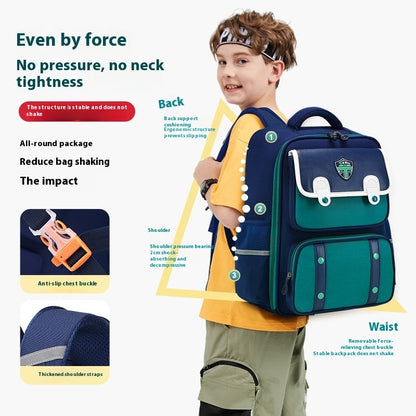 Student Schoolbag Spine Protection Burden Alleviation Backpack Water Repellent