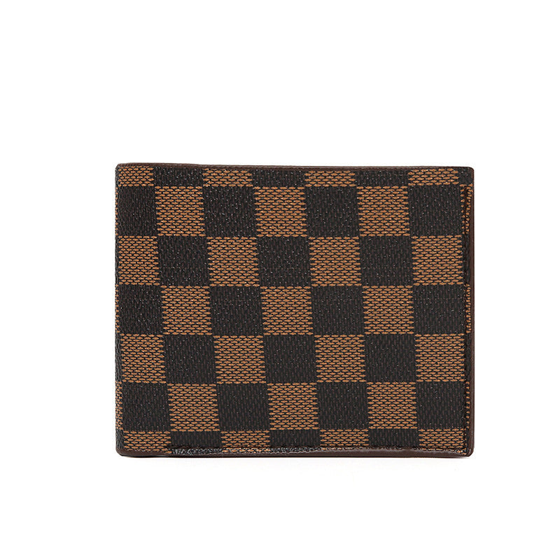 fashion personality new plaid mens card bag