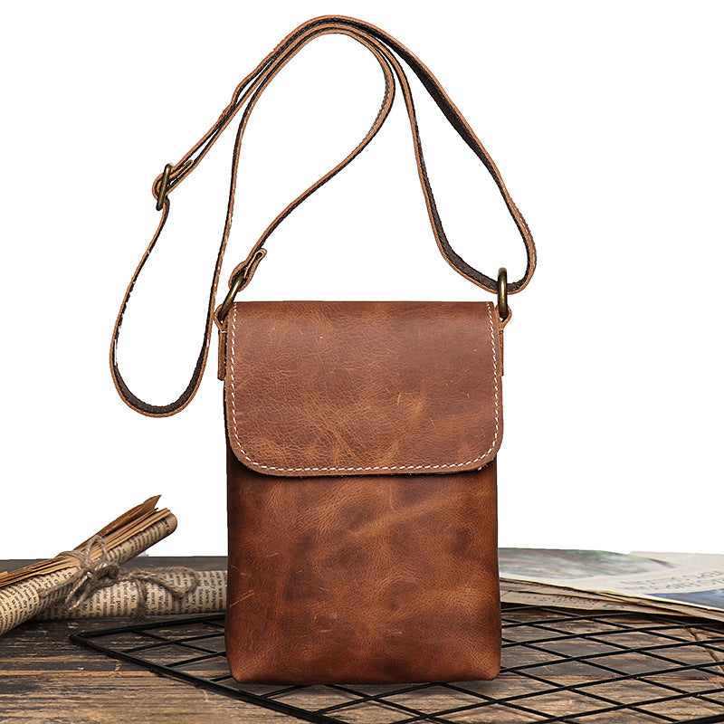 mens leather shoulder bag womens crazy horse leather crossbody