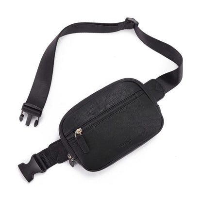 pu leather waist bag adjustable shoulder strap
