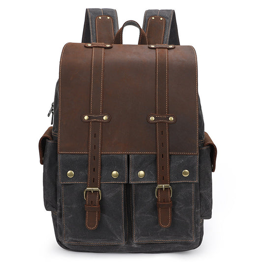 fashion retro mens canvas backpack