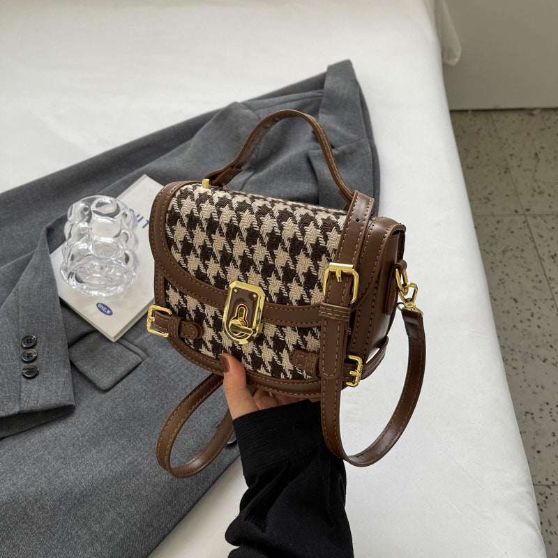 womens fashion all match houndstooth shoulder bag