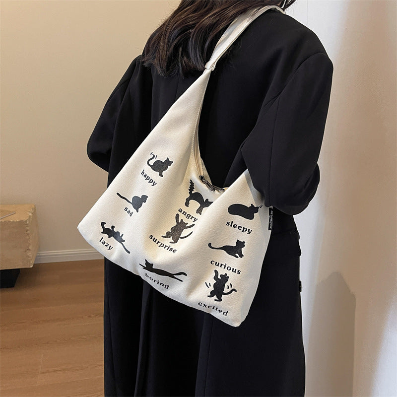 canvas bag womens one shoulder summer small japanese korean idle style original handbags large capacity