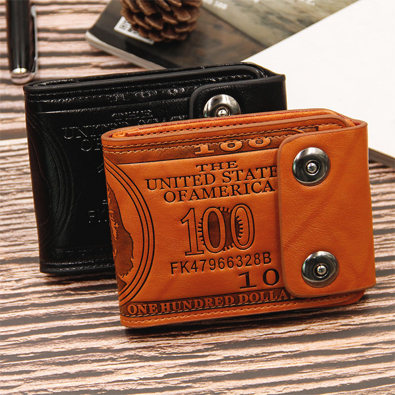 new mens wallet short multifunctional fashion casual double snap