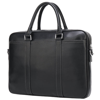 mens leather portable briefcase file package