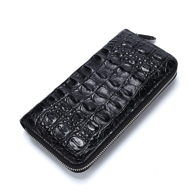 skin bone leather wallet mens long hand