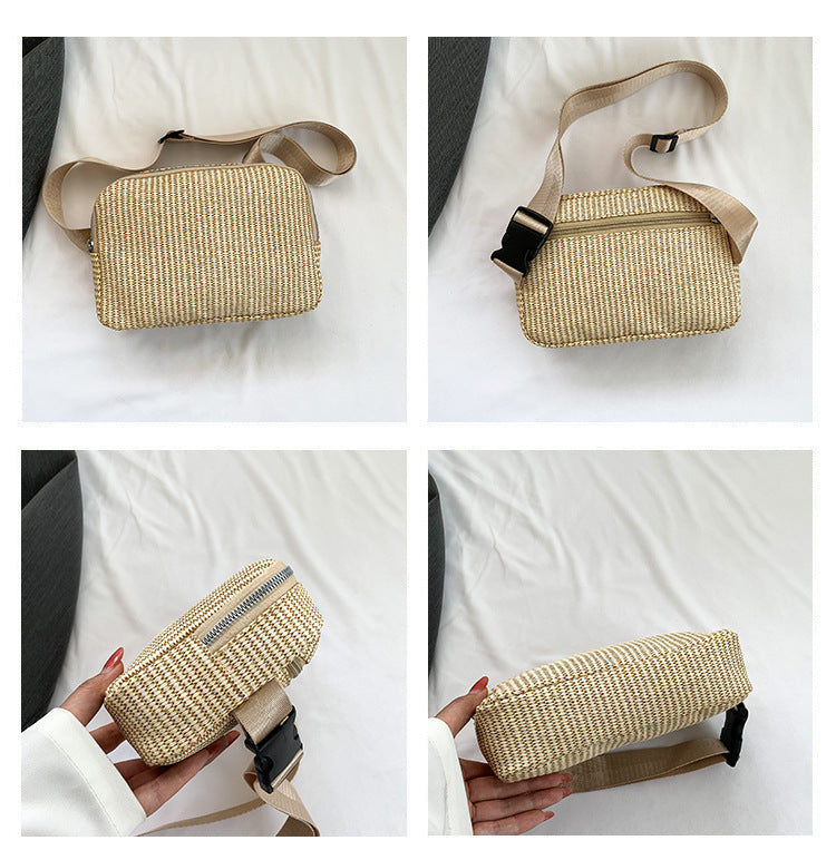 womens simple and lightweight solid color waist bag