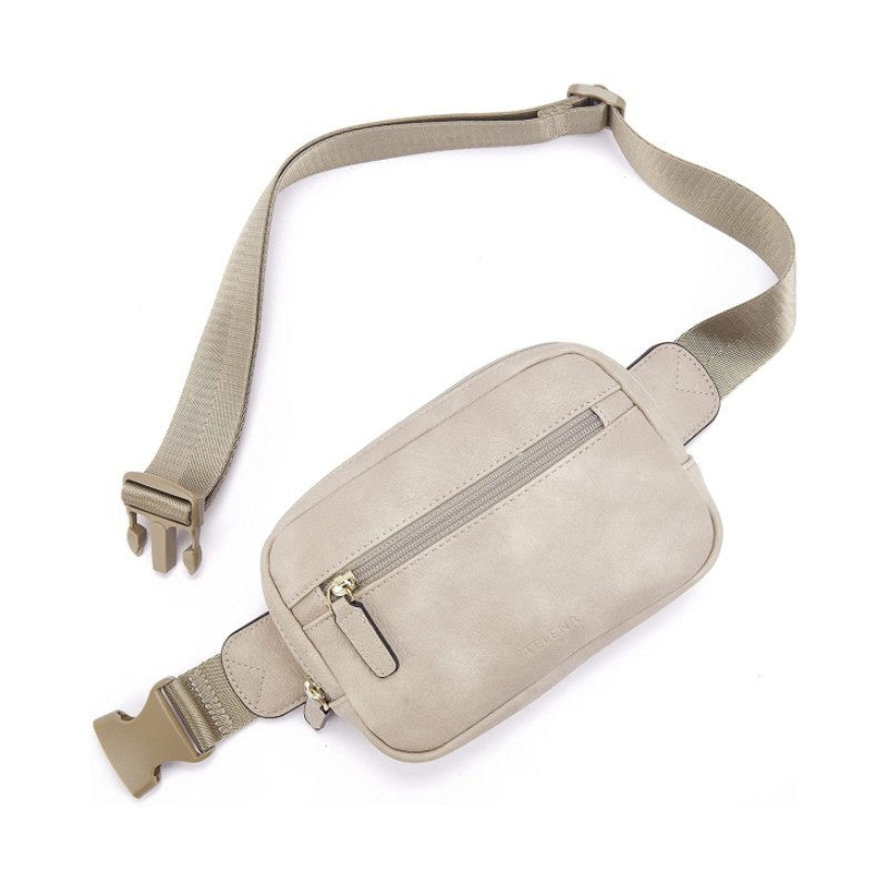 pu leather waist bag adjustable shoulder strap