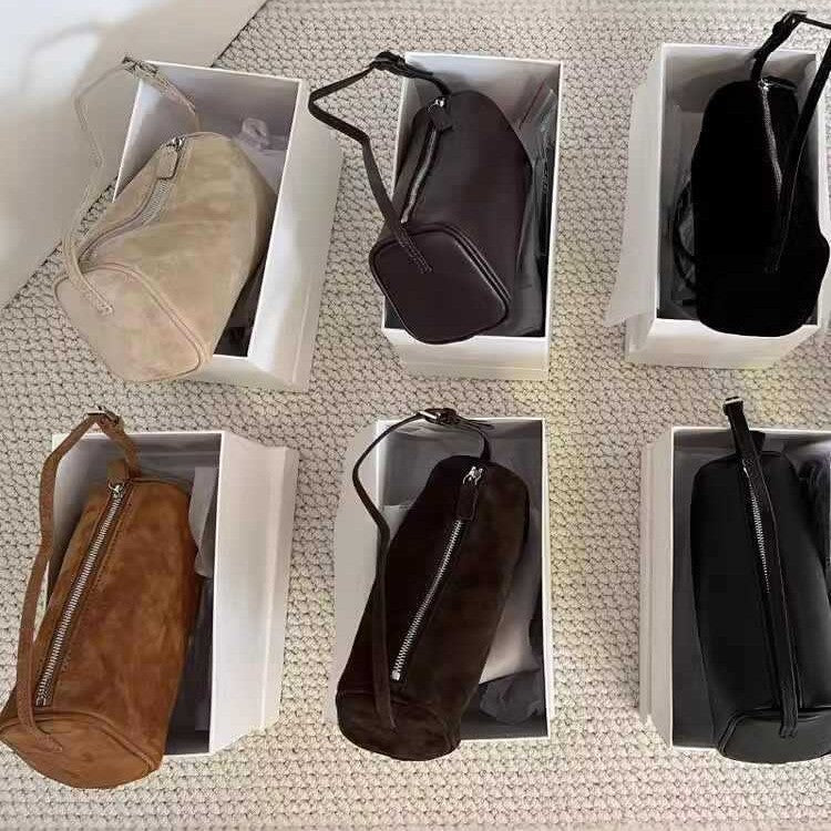 retro 90s suede pencil holder bag autumn and winter high sense