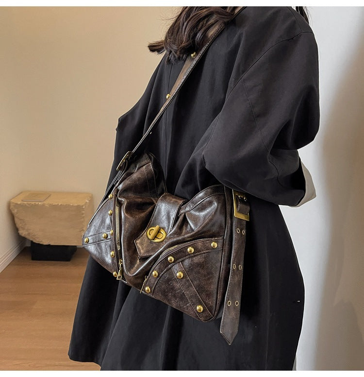 high sense heavy industry rivets y2g hot girl underarm bag