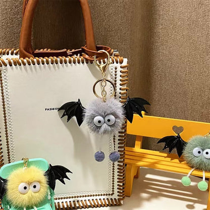 cute funny halloween artificial mink hair little devil package pendant