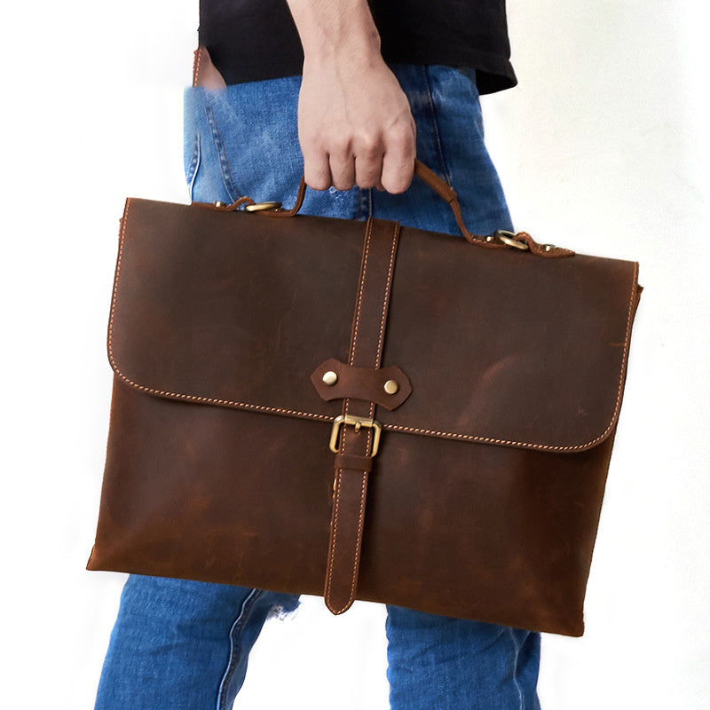 leather mens briefcase