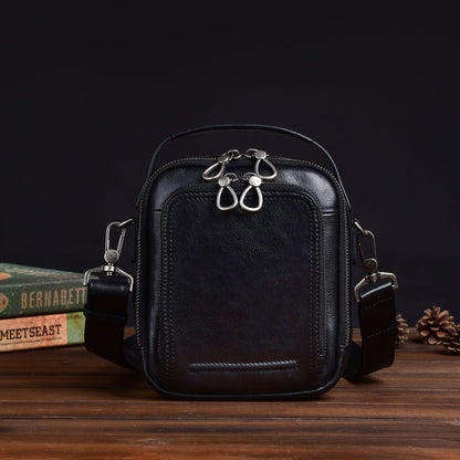 cowhide retro casual mens messenger bag