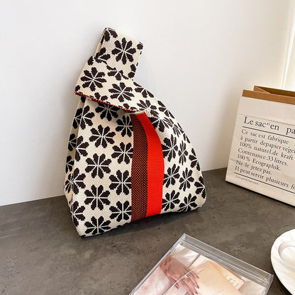 Cute Cartoon Wool Kitty Knitted Bag Women's Off-street Handbag