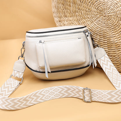 new first layer cowhide saddle bag large capacity shoulder bag