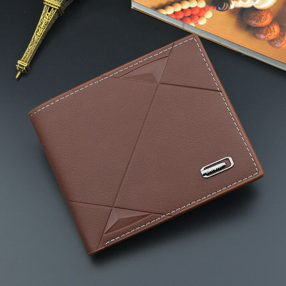 mens business leather wallet short slim mens wallet money credit card