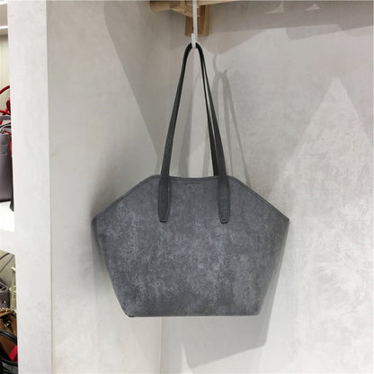 Fashionable Versatile Commuter Suede Fabric Shoulder Bag For Women