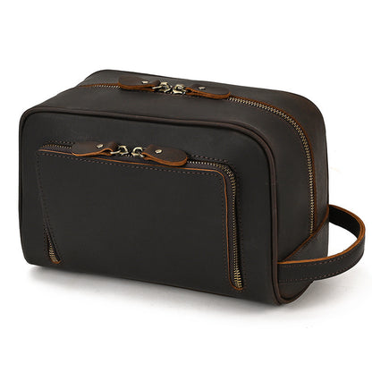 large capacity vintage top layer cowhide storage bag