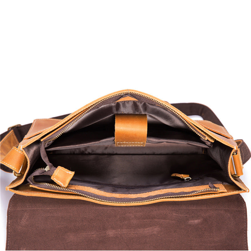 vintage leather crossbody business briefcase