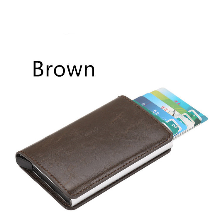 pu automatic card card holder rfid multi function card holder