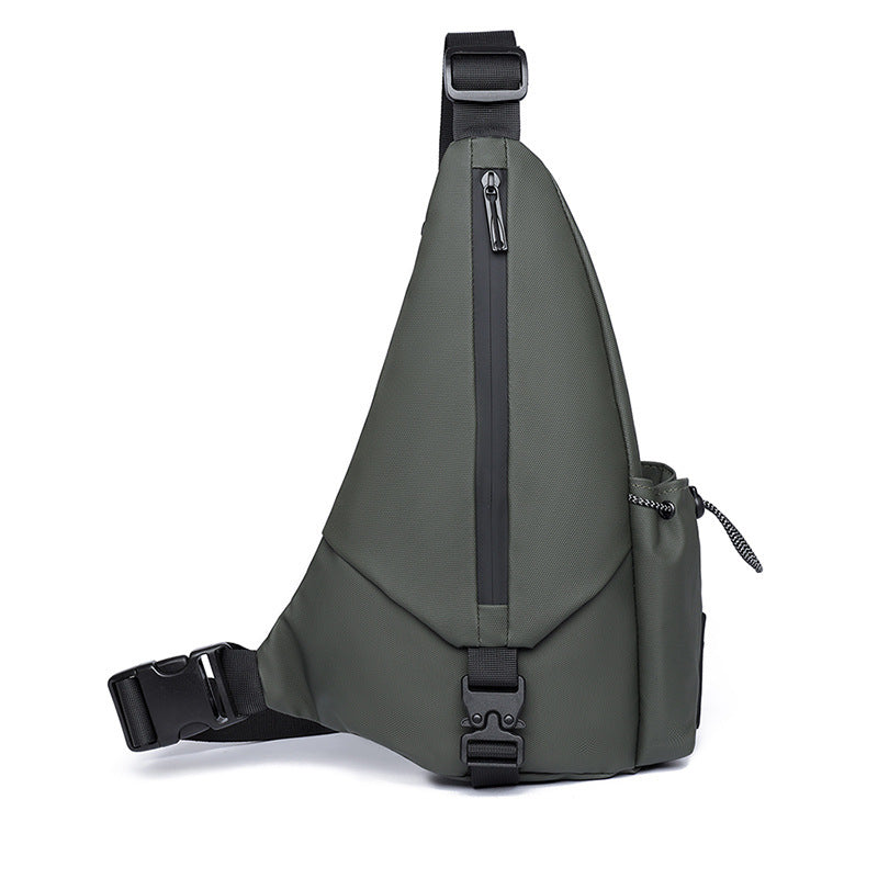 derm mens crossbody motorcycle chest bag triangle sunday bag