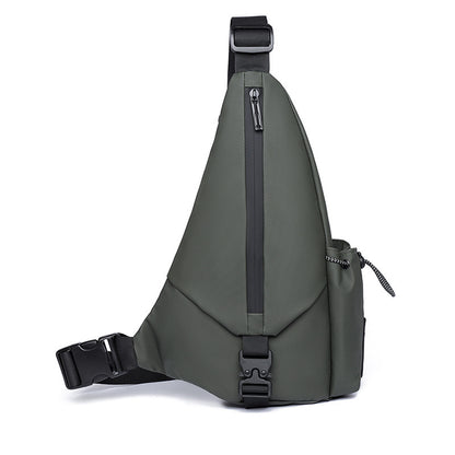 derm mens crossbody motorcycle chest bag triangle sunday bag