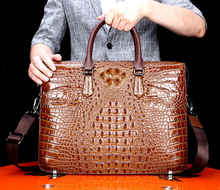 pattern briefcase mens business mens bag handbag genuine leather