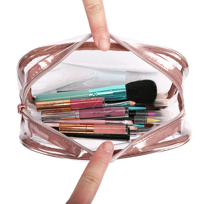 pvc cosmetic bag fashion portable three piece simple waterproof transparent