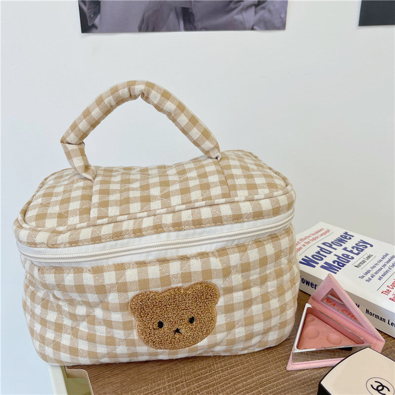 portable cute cartoon large capacity bear cosmetic bag