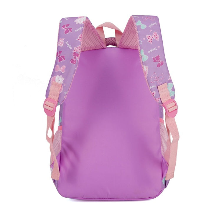 new student bag simple splash proof backpack sweet print backpack three piece