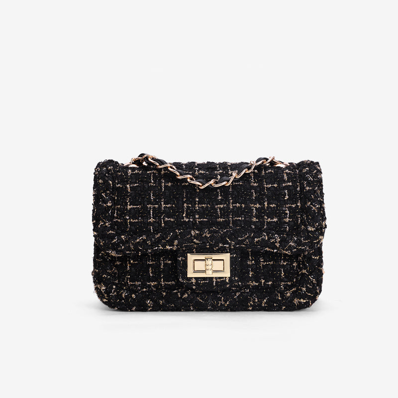 autumn and winter woolen chain bag