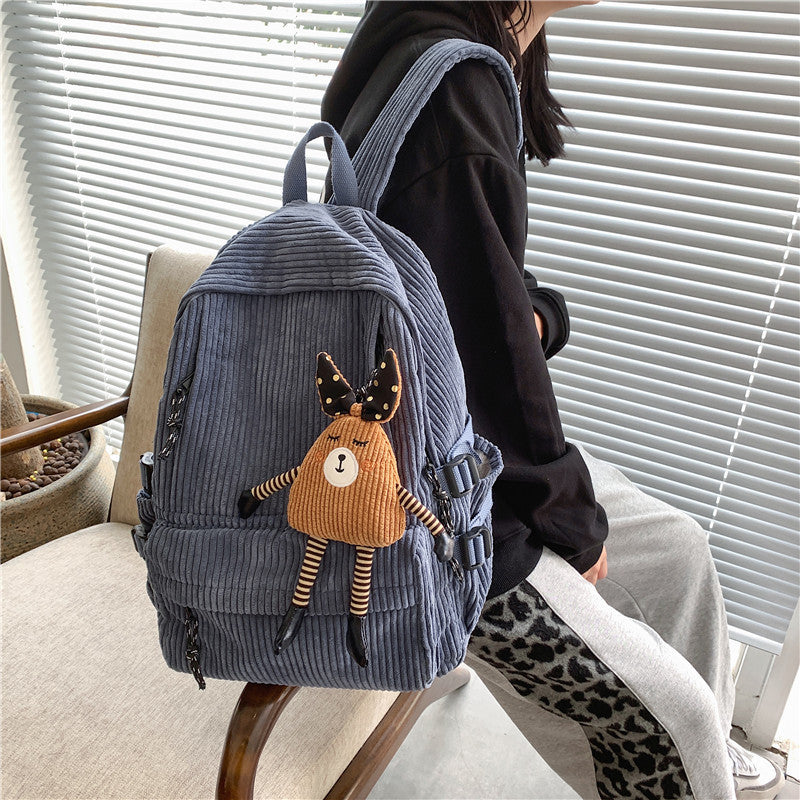 corduroy schoolbag middle school student junior high school student