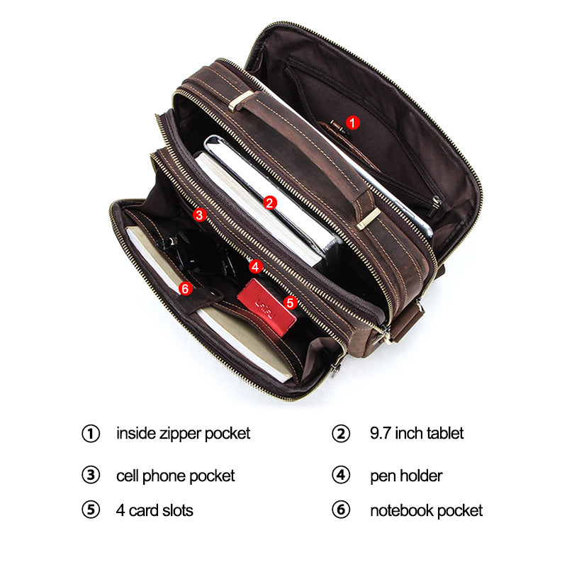 multifunctional leather mens bag