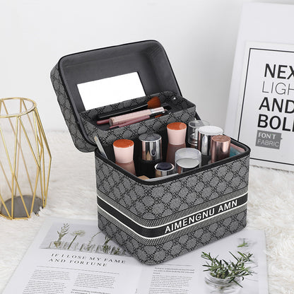 large capacity multi functional multi layer cosmetic case portable storage bag