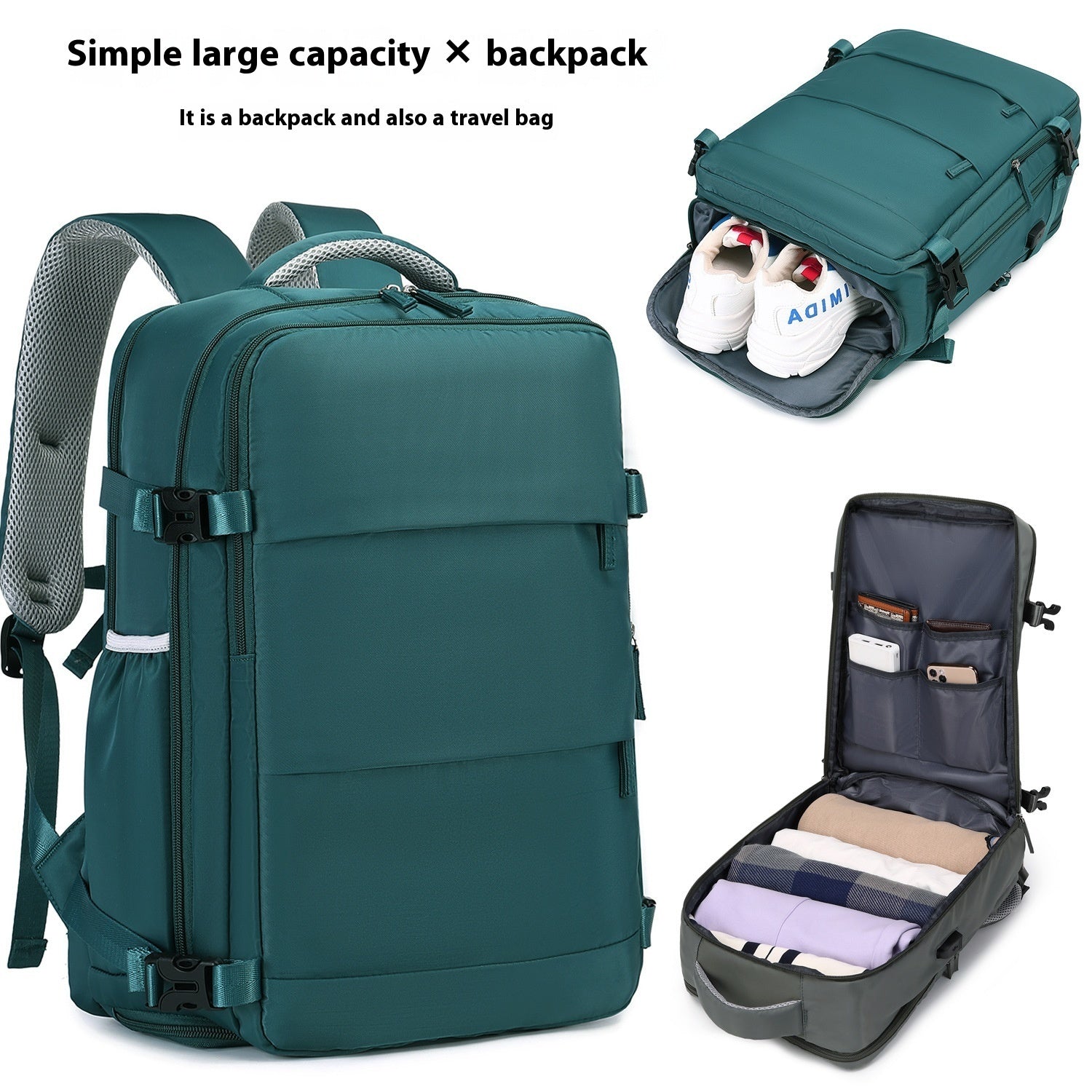 large capacity mens backpack lightweight short trip