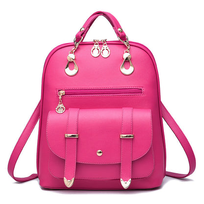 female bag fashion pu leather dual use backpack