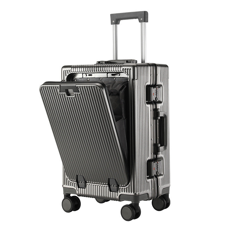 trolley aluminum frame large capacity front opening luggage