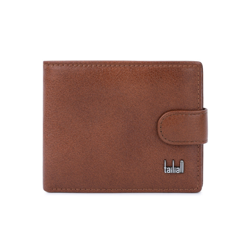 mens leather wallet multifunctional short men