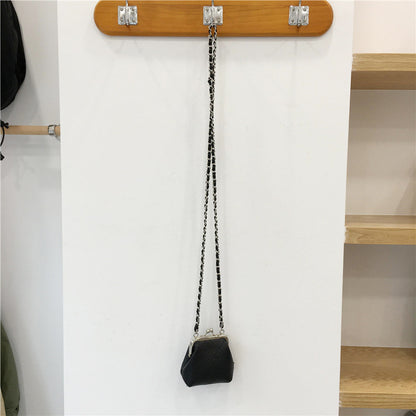 Textured Rhombus Chain Shoulder Crossbody Earphone Bag
