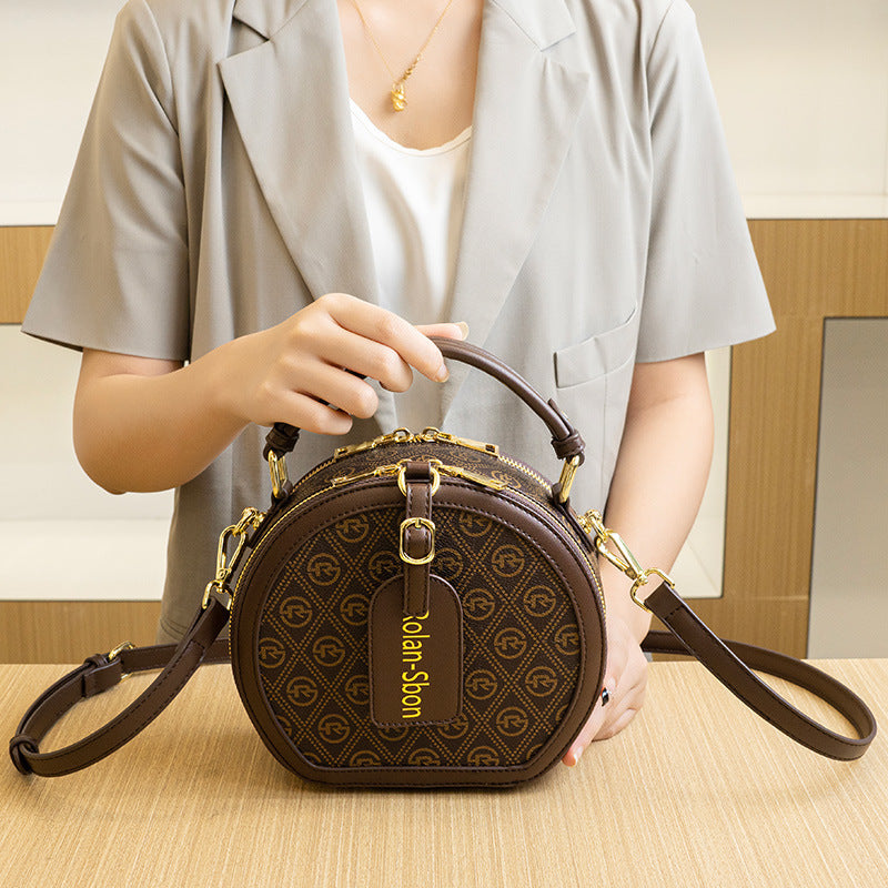 fashion small round bag retro handbag commuter