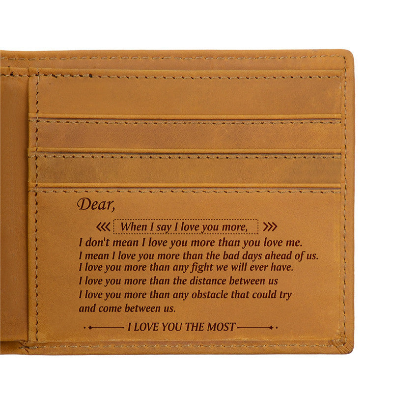 mens horse leather leather lettering laser label wallet