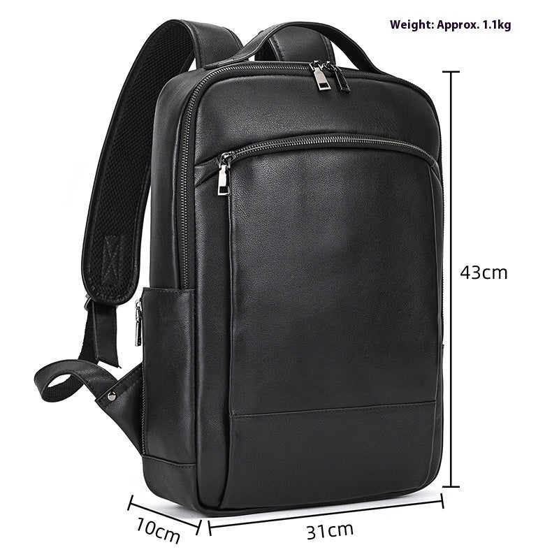 high end mens leather large capacity backpack 16 inch