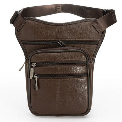 outdoor sports first layer cowhide retro cycling bag