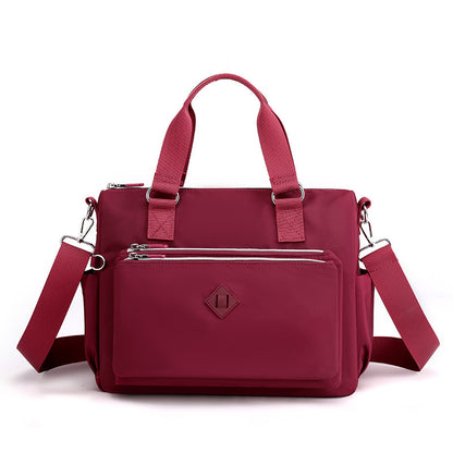 fashion trendy one shoulder bag multi layer waterproof nylon women