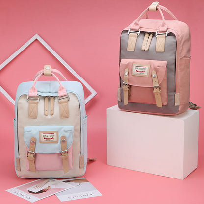 womens korean style canvas schoolbag