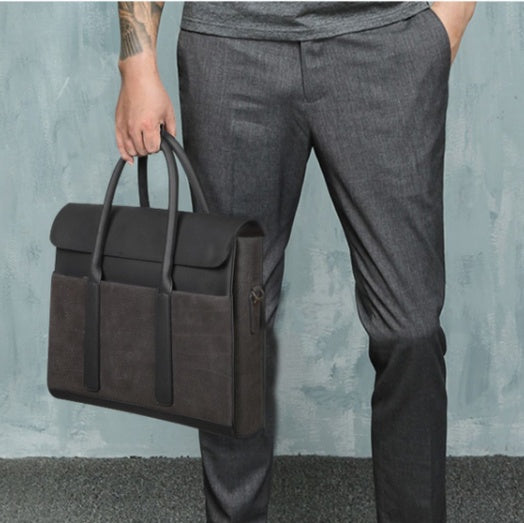 mens briefcase cowhide computer messenger business bag