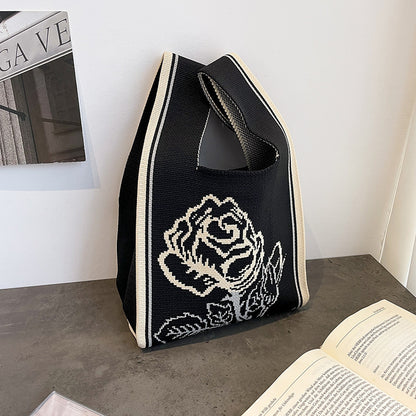 Cute Cartoon Wool Kitty Knitted Bag Women's Off-street Handbag