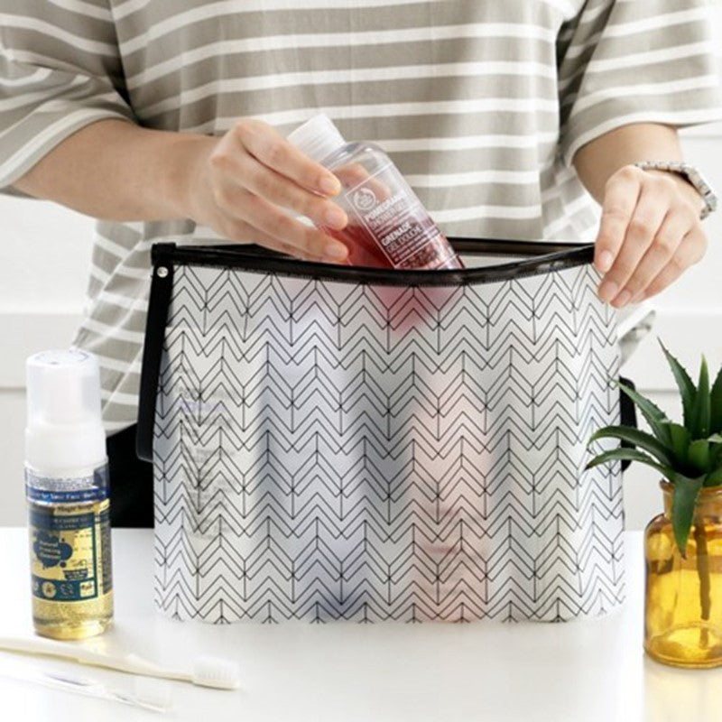 frosted transparent cosmetic bag