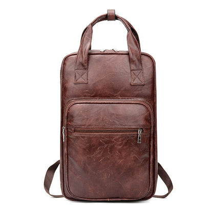 simple thick leather waterproof backpack